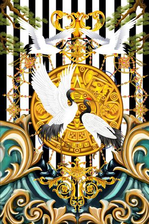 潮流时尚印花华亿平台图片