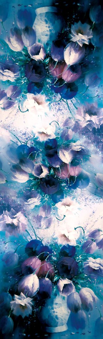 467236-油画百合花卉经典围巾华亿平台