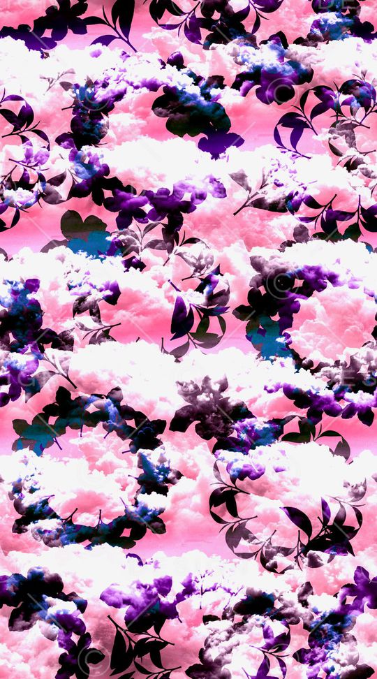 满版抽象花卉组合印花华亿平台图片