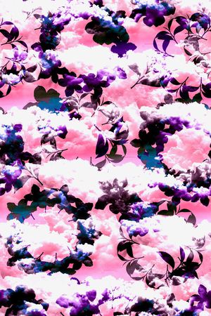 满版抽象花卉组合印花华亿平台图片