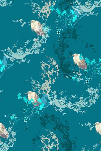 467390-中国风树木花鸟简洁