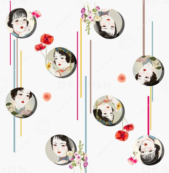 复古印花华亿平台图片