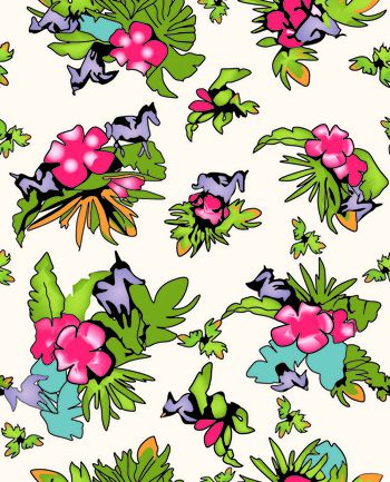 467449-电脑手绘抽象花朵时尚运动服数码印花