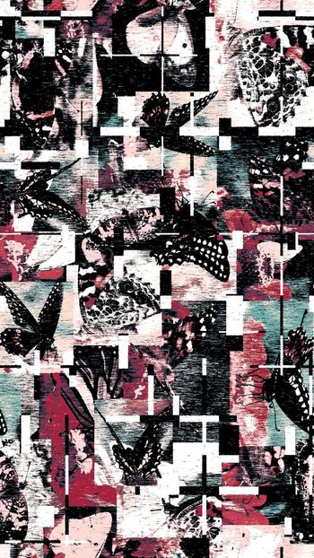 467505-自然空间艺术版画效果蝴蝶组合女装连