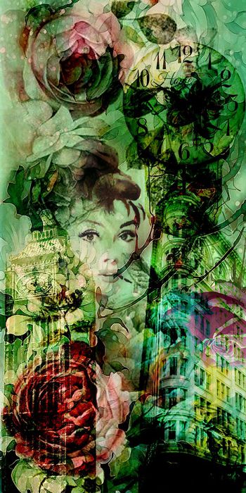 467580-花卉抽象 丝巾 女士衬衫