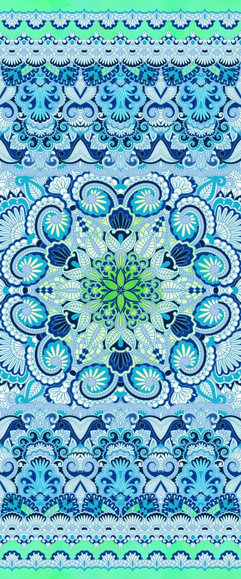 467723-民族风青花瓷古典欧式花纹秋冬女装花