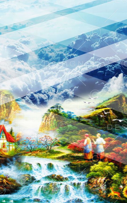 MAX-抽象自然风景印花华亿平台图片