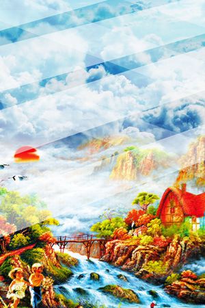 MAX-抽象自然风景印花华亿平台图片