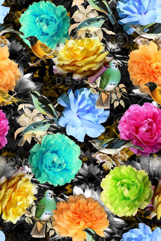 花卉印花华亿平台图片