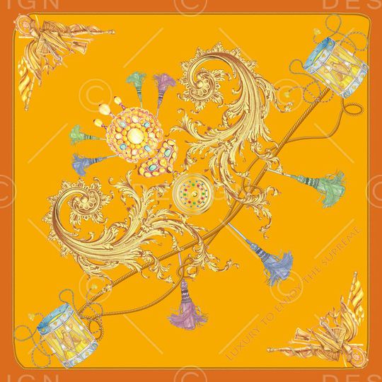 精致的手绘元素印花华亿平台图片