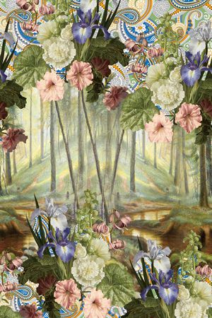 花卉印花华亿平台图片