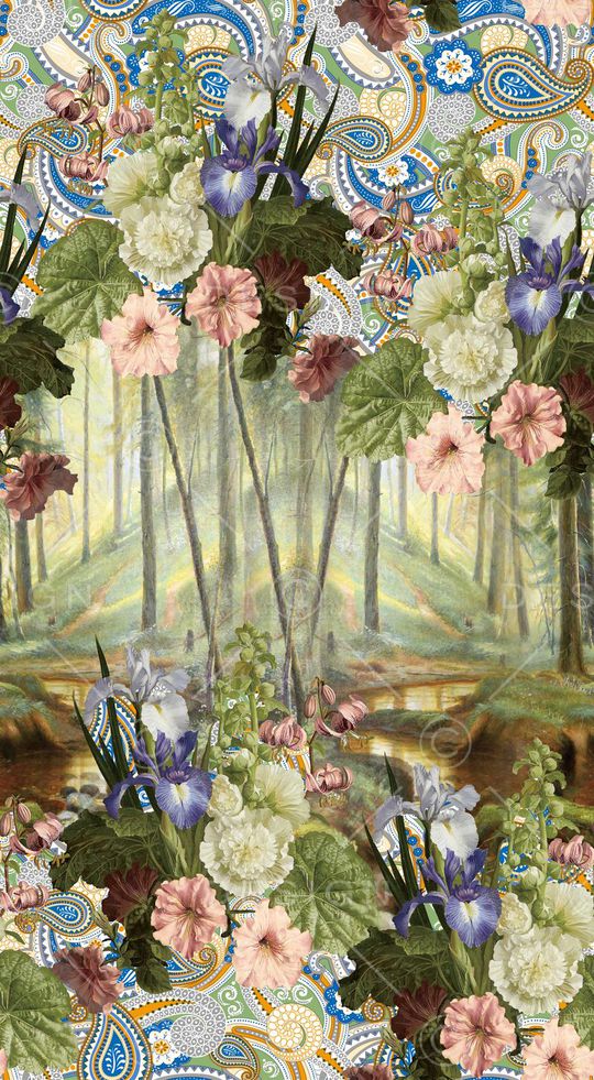 花卉印花华亿平台图片