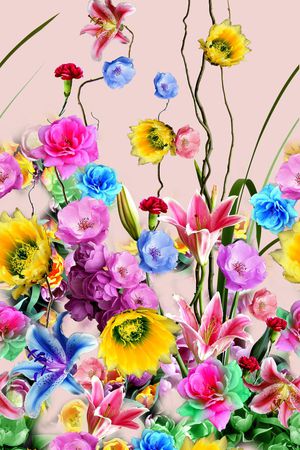 定位时尚花卉印花华亿平台图片