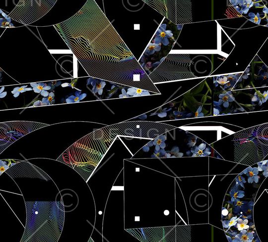 抽象图案印花华亿平台图片