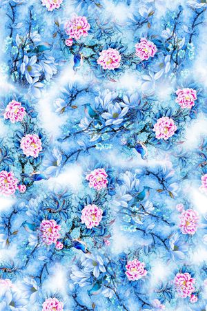 青花瓷印花华亿平台图片