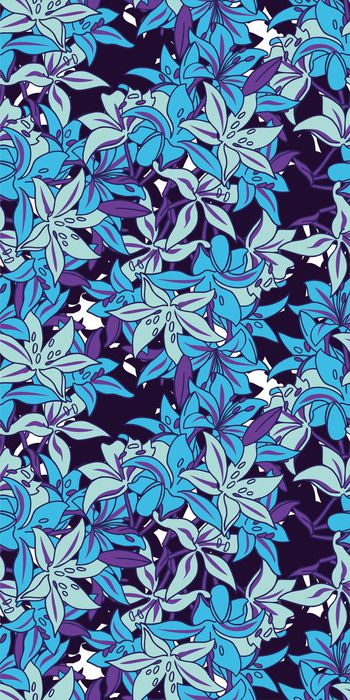 468057-百合花卉植物底纹印花