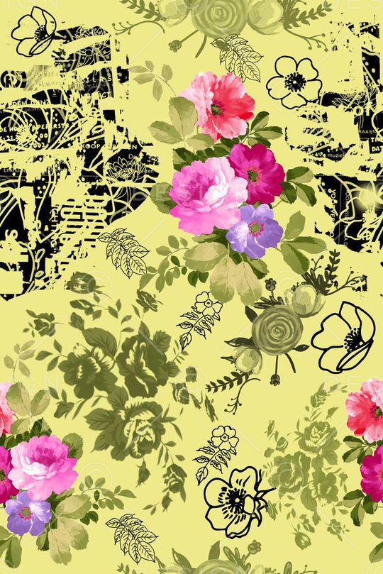 花卉印花华亿平台图片