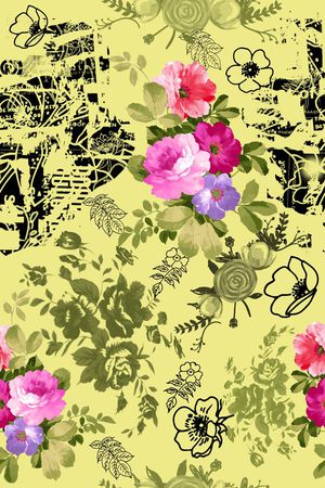 花卉印花华亿平台图片