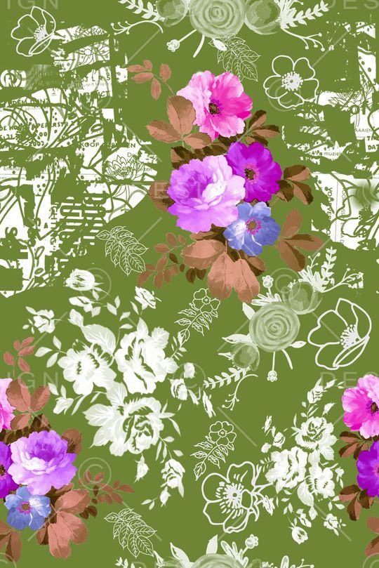 花卉印花华亿平台图片