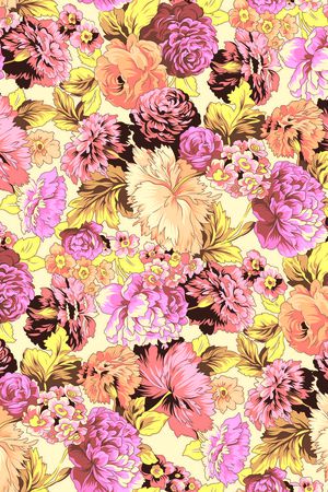 手绘花卉印花华亿平台图片