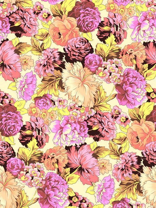 手绘花卉印花华亿平台图片