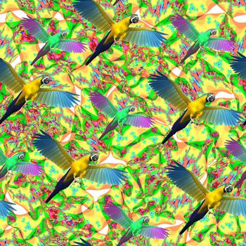 468262-抽象底纹漂亮鹦鹉