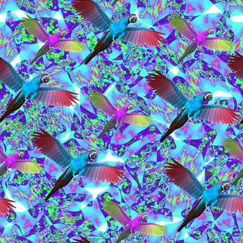 468265-抽象底纹漂亮鹦鹉