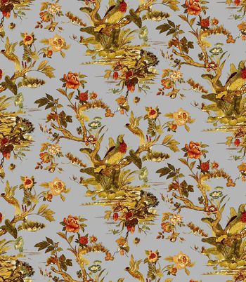 468421-时尚潮流复古花卉秋冬花鸟数码印花1