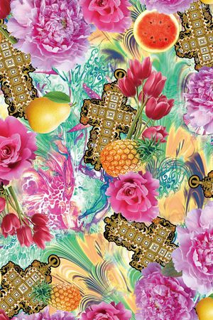 花园花卉印花华亿平台图片