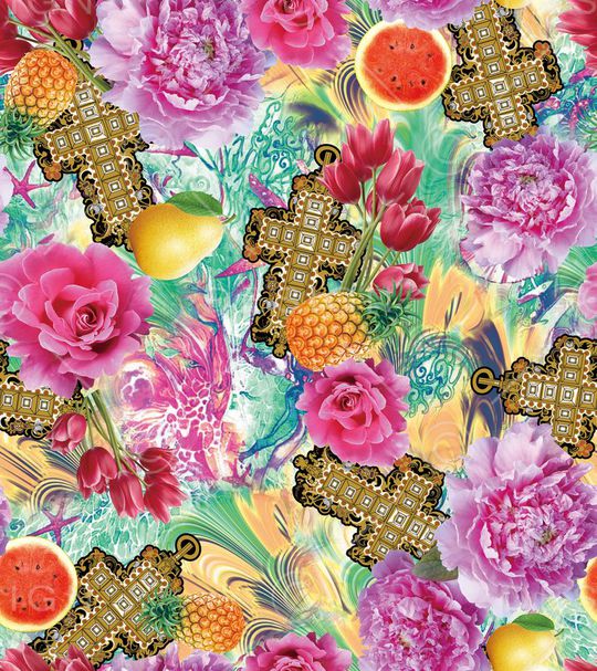 花园花卉印花华亿平台图片