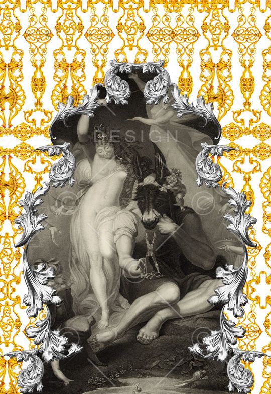 复古插画印花华亿平台图片