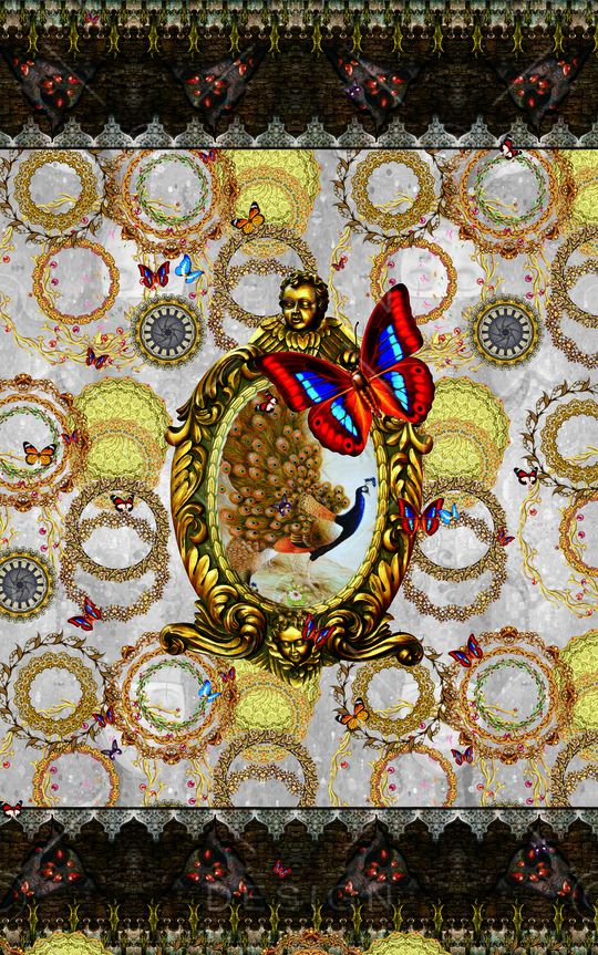 蝴蝶印花华亿平台图片