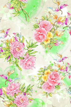 超可爱粉嫩童装花卉印花印花华亿平台图片