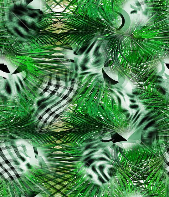 树叶印花华亿平台图片