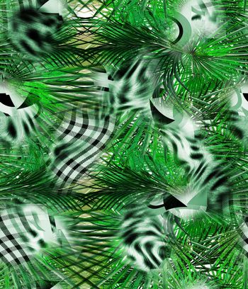 树叶印花华亿平台图片