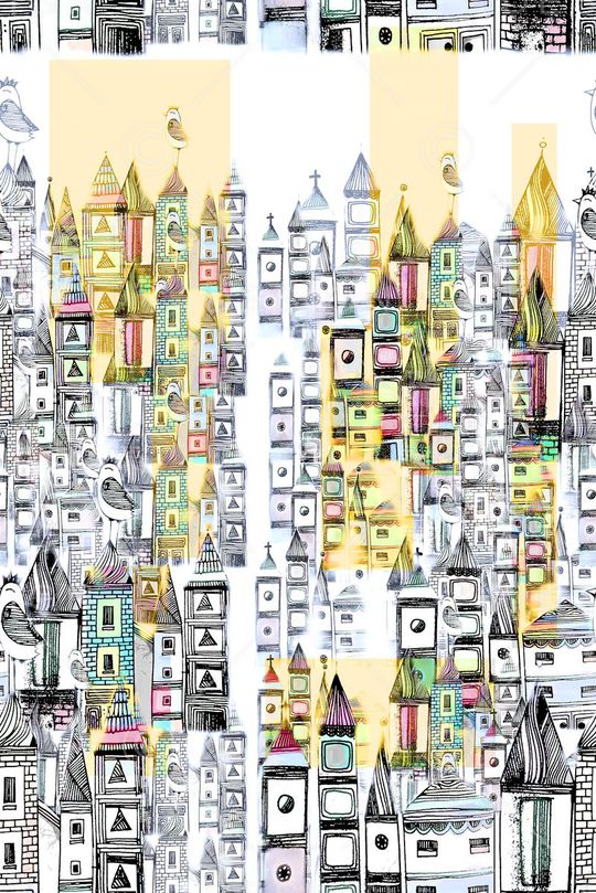 彩色块印花华亿平台图片