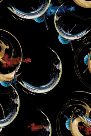 复古抽象印花华亿平台图片