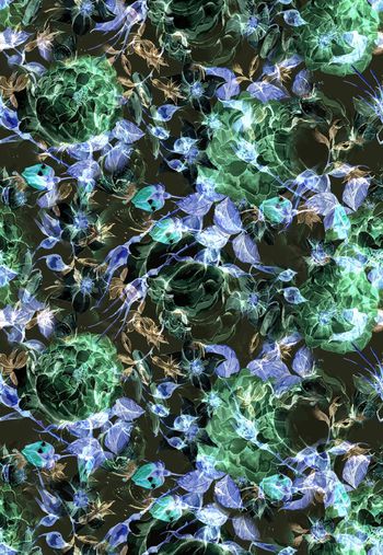 468936-WT482神秘变幻光晕花卉抽象休闲