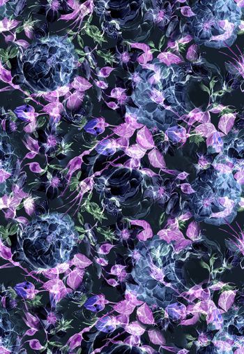 468942-WT482神秘变幻光晕花卉抽象休闲