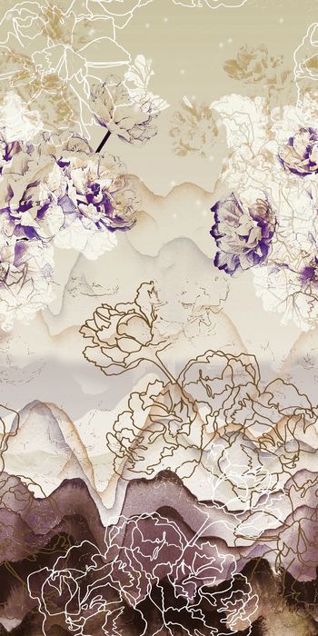 468950-WT484定位2方连续休闲花卉水墨