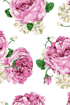 手绘玫瑰印花华亿平台图片