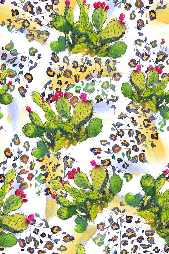 仙人掌印花华亿平台图片