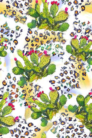 仙人掌印花华亿平台图片