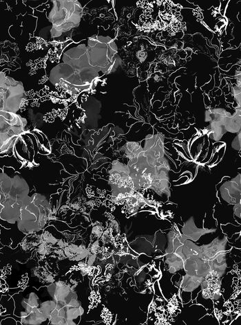 469173-WT487中国风水墨花卉线描休闲印