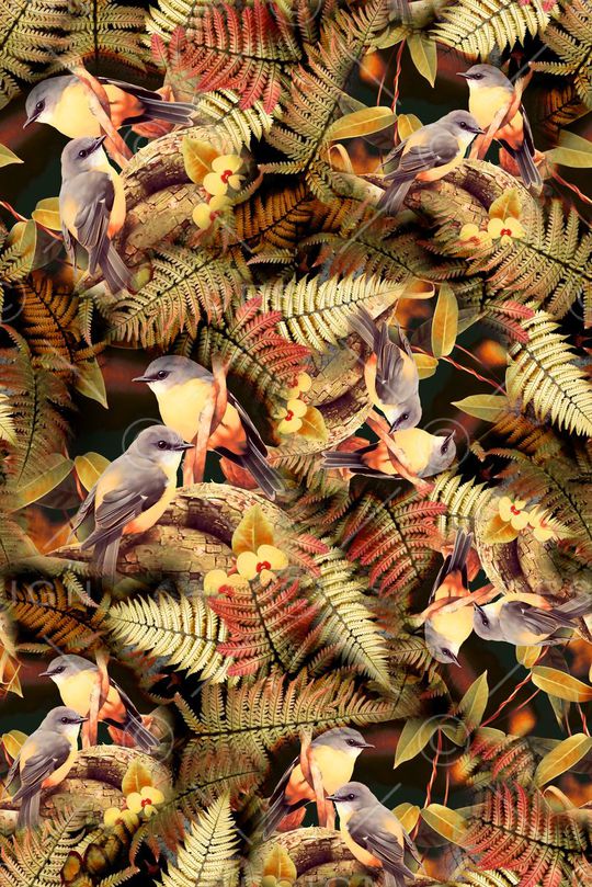 树叶印花华亿平台图片