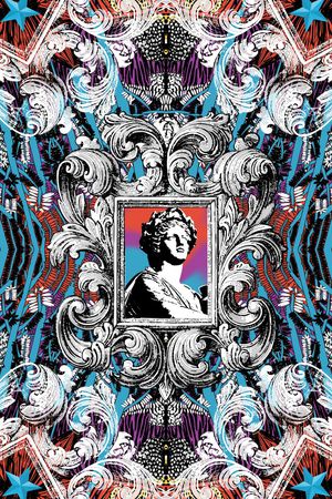 复古印花华亿平台图片