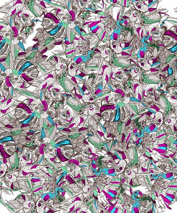 469209-休闲时尚  花鸟组合 服装面料 线