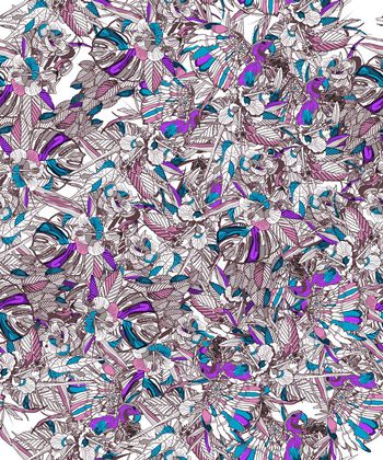 469210-休闲时尚  花鸟组合 服装面料 线