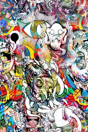 抽象印花华亿平台图片