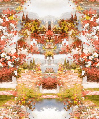 469227-抽象  水彩 花卉组合  建筑  